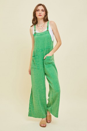 ER1041-AP<br/>TOP-RATED EFFORTLESS MINERAL-WASHED GAUZE OVERALL WITH FRONT POCKETS